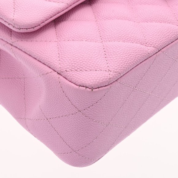 CHANEL Chanel matelasse W flap chain shoulder 25 pink ladies caviar skin bag - Picture 6 of 12